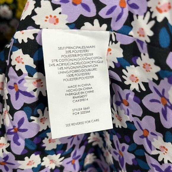 Cabi Headline Topper Floral Tweed Belted Button Down Coat Style 5660 Size 2 - Picture 9 of 10